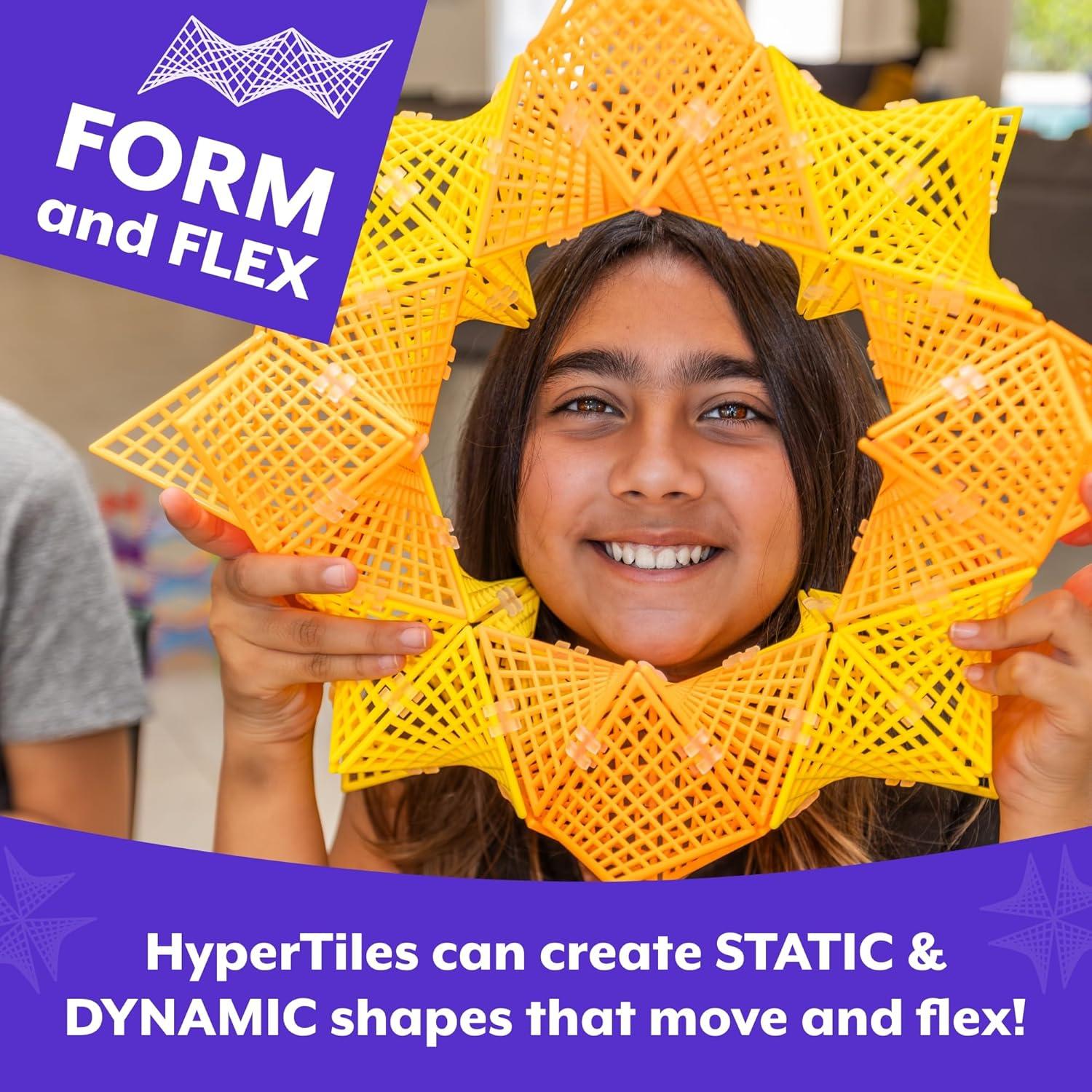 imageHyperbolic Building Toy Education Pack 48 Tiles ampamp 80 Connectors in 3Dimensional STEM Adventure Flex ampamp Hinge 12 Sets of Infinite Shapes for Classroom USE by Fun in Motion Toys