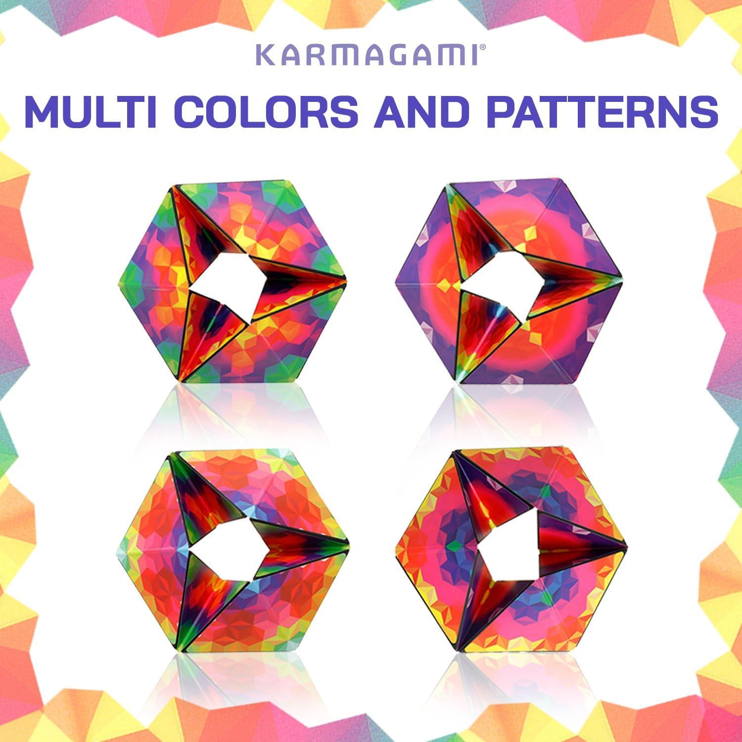 imageShashibo Karmagami Pixels Sensory Toy for Kids Kaleidocycle Fidget Toy for Adults to Stay Calm ampamp Focused TearResistant Desk Manipulative Gadget Ages 4