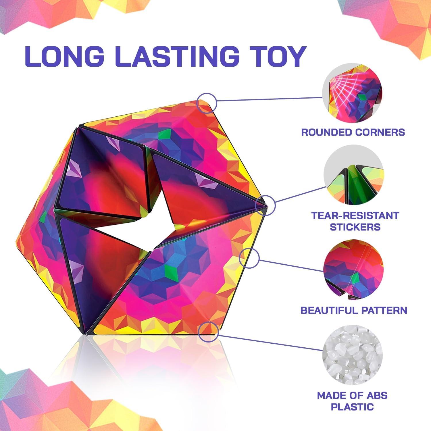 imageShashibo Karmagami Pixels and Boho 2 Pack Sensory Toy for Kids Kaleidocycle Fidget Toy for Adults to Stay Calm ampamp Focused TearResistant Desk Manipulative Gadget Ages 4