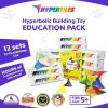 Hyperbolic Building Toy Education Pack – 48 Tiles & 80 Connectors in 3-Dimensional STEM Adventure – Flex & Hinge 12 Sets of Infinite Shapes for Classroom USE – by Fun in Motion Toys