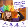 Hyperbolic Building Toy Education Pack – 48 Tiles & 80 Connectors in 3-Dimensional STEM Adventure – Flex & Hinge 12 Sets of Infinite Shapes for Classroom USE – by Fun in Motion Toys