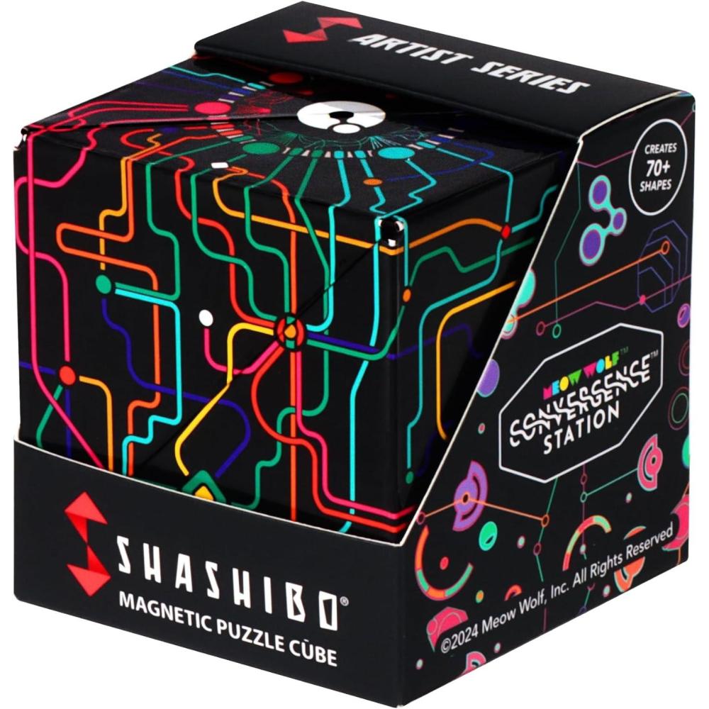 imageShashibo Shape Shifting Box AwardWinning STEM Fidget Toy with Strong Magnets Fidget Cube Transforms Into 100 Shapes Christmas Stocking Stuffers Gift for Kids Teens and Adults Cosmic SurferQdot Map
