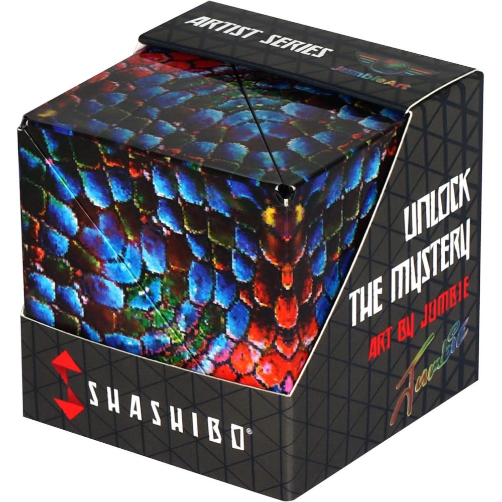 imageShashibo Shape Shifting Box AwardWinning STEM Fidget Toy with Strong Magnets Fidget Cube Transforms Into 100 Shapes Christmas Stocking Stuffers Gift for Kids Teens and Adults Cosmic SurferJumbie Chameleon