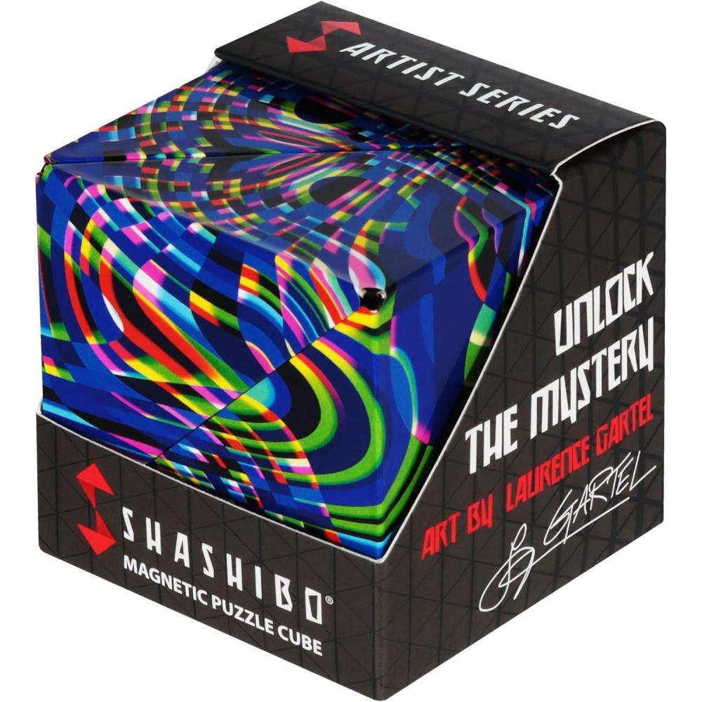 imageShashibo Shape Shifting Box AwardWinning STEM Fidget Toy with Strong Magnets Fidget Cube Transforms Into 100 Shapes Christmas Stocking Stuffers Gift for Kids Teens and Adults VaporGartel Technicolor