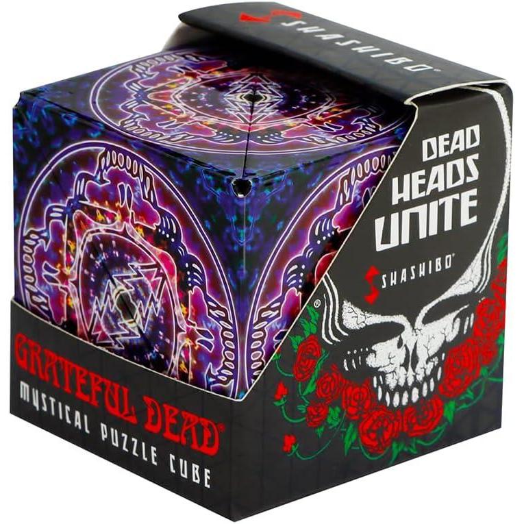 imageShashibo Shape Shifting Box AwardWinning STEM Fidget Toy with Strong Magnets Fidget Cube Transforms Into 100 Shapes Christmas Stocking Stuffers Gift for Kids Teens and Adults Skull ampamp RosesGrateful Dead Haight Ashbury