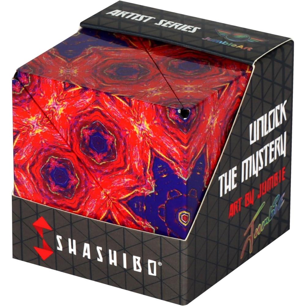 imageShashibo Shape Shifting Box AwardWinning STEM Fidget Toy with Strong Magnets Fidget Cube Transforms Into 100 Shapes Christmas Stocking Stuffers Gift for Kids Teens and Adults Cosmic SurferJumbie Fire Goddess