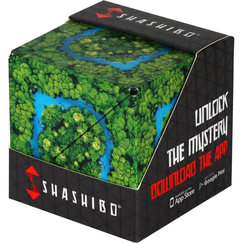 imageShashibo Shape Shifting Box AwardWinning STEM Fidget Toy with Strong Magnets Fidget Cube Transforms Into 100 Shapes Christmas Stocking Stuffers Gift for Kids Teens and Adults ForestWild Jungle