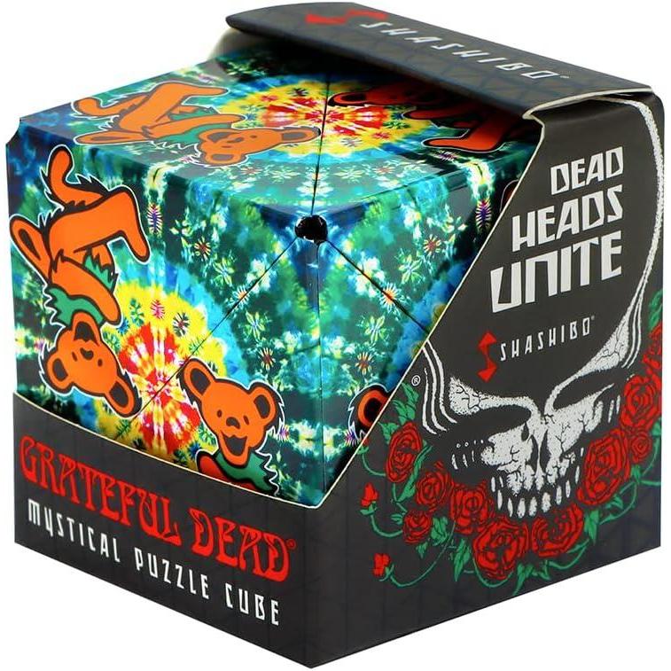 imageShashibo Shape Shifting Box AwardWinning STEM Fidget Toy with Strong Magnets Fidget Cube Transforms Into 100 Shapes Christmas Stocking Stuffers Gift for Kids Teens and Adults Skull ampamp RosesGrateful Dead Dancing Bears