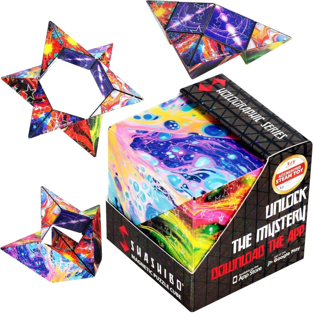 imageShashibo Shape Shifting Box AwardWinning STEM Fidget Toy with Strong Magnets Fidget Cube Transforms Into 100 Shapes Christmas Stocking Stuffers Gift for Kids Teens and Adults VaporCosmos