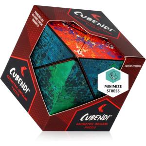 CUBENDI Geometric Origami Puzzle – Infinity Fidget Cube for Adults, Kids & Teens – Mesmerizing & Magnetic Shape Shifting Box w/48 Rare Earth Magnets – by Fun in Motion Toys (Twist)(Twist)