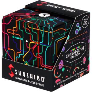 Shashibo Shape Shifting Box – Award-Winning STEM Fidget Toy with Strong Magnets – Fidget Cube Transforms Into 100+ Shapes, Christmas Stocking Stuffers Gift for Kids, Teens, and Adults (Cosmic Surfer)(Qdot Map)