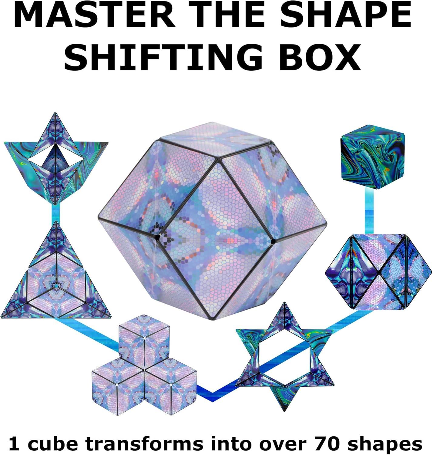 imageSHASHIBO Shape Shifting Box AwardWinning Patented Fidget Cube w 36 Rare Earth Magnets Transforms Into Over 70 Shapes Gift Box Download Fun in Motion Toys Mobile App Earth 4 PackMystic Ocean
