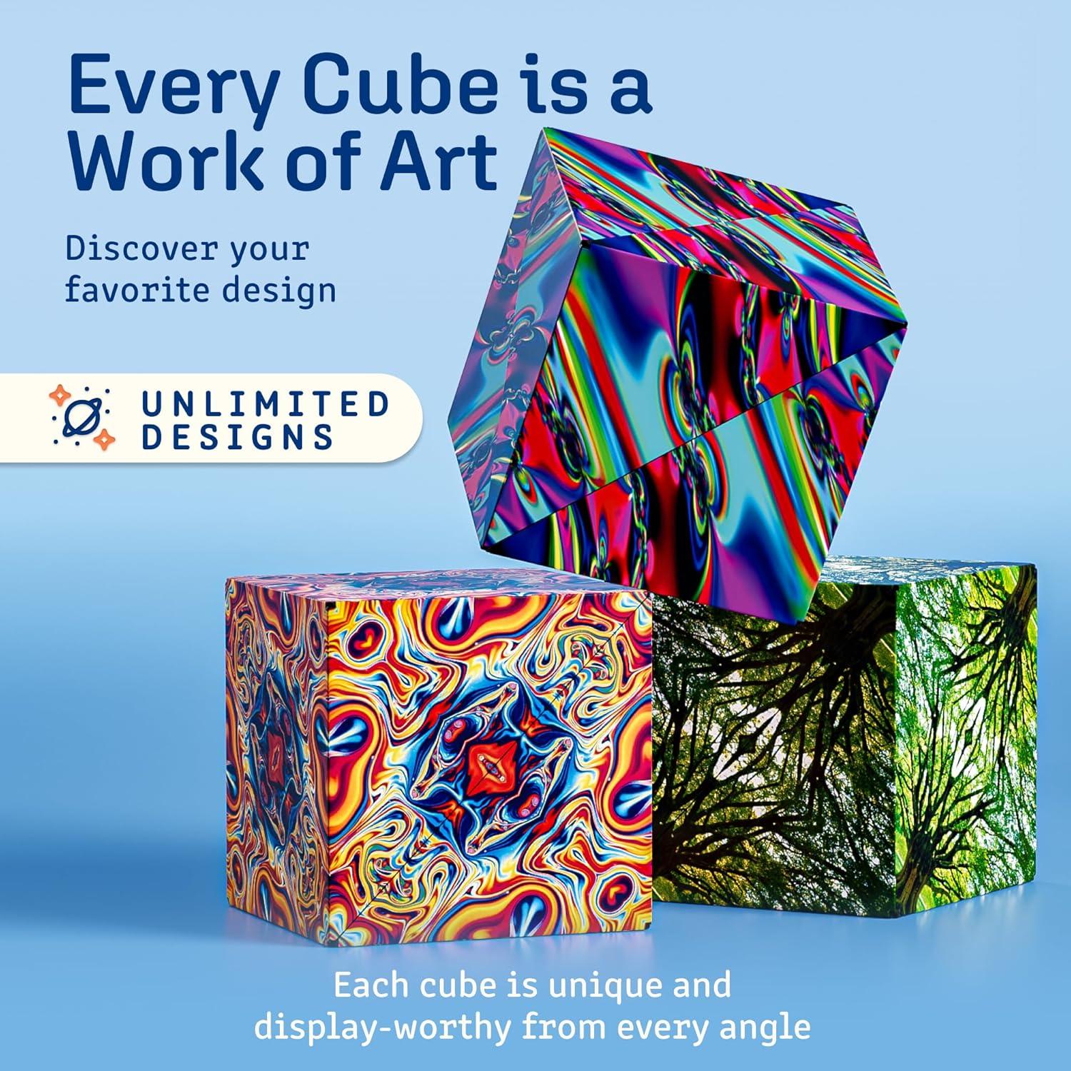 imageSHASHIBO Shape Shifting Box AwardWinning Patented Fidget Cube w 36 Rare Earth Magnets Transforms Into Over 70 Shapes Gift Box Download Fun in Motion Toys Mobile App Earth 4 PackSpaced Out