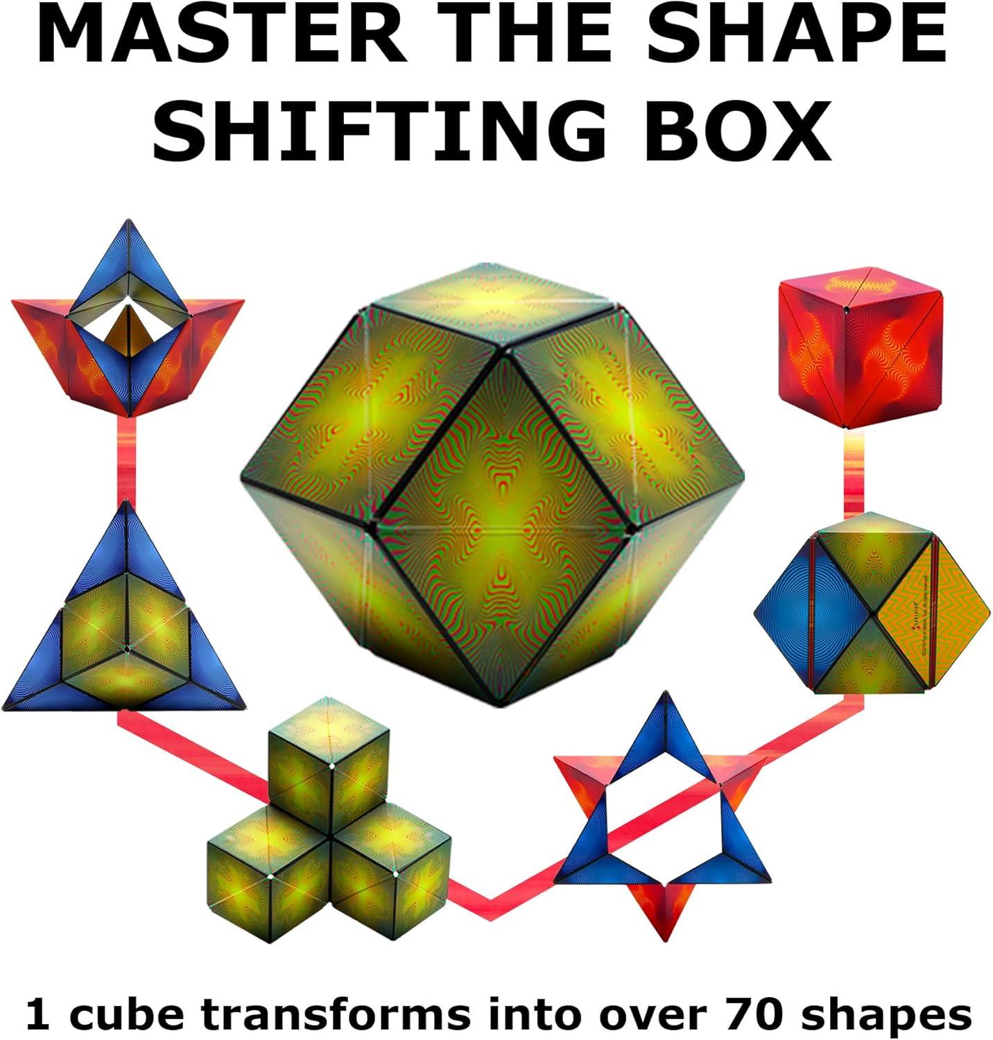 imageSHASHIBO Shape Shifting Box AwardWinning Patented Fidget Cube w 36 Rare Earth Magnets Transforms Into Over 70 Shapes Gift Box Download Fun in Motion Toys Mobile App Earth 4 PackOptical Illusion