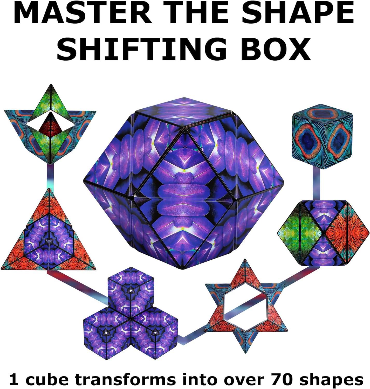 imageSHASHIBO Shape Shifting Box AwardWinning Patented Fidget Cube w 36 Rare Earth Magnets Transforms Into Over 70 Shapes Gift Box Download Fun in Motion Toys Mobile App Earth 4 PackWings