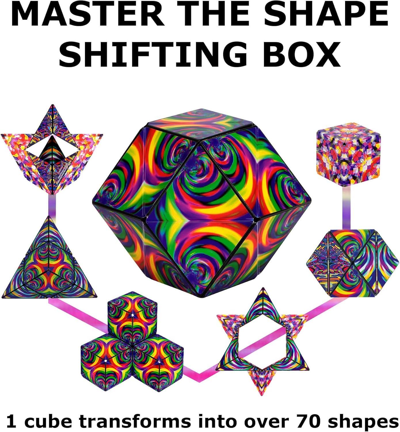 imageSHASHIBO Shape Shifting Box AwardWinning Patented Fidget Cube w 36 Rare Earth Magnets Transforms Into Over 70 Shapes Gift Box Download Fun in Motion Toys Mobile App Earth 4 PackConfetti