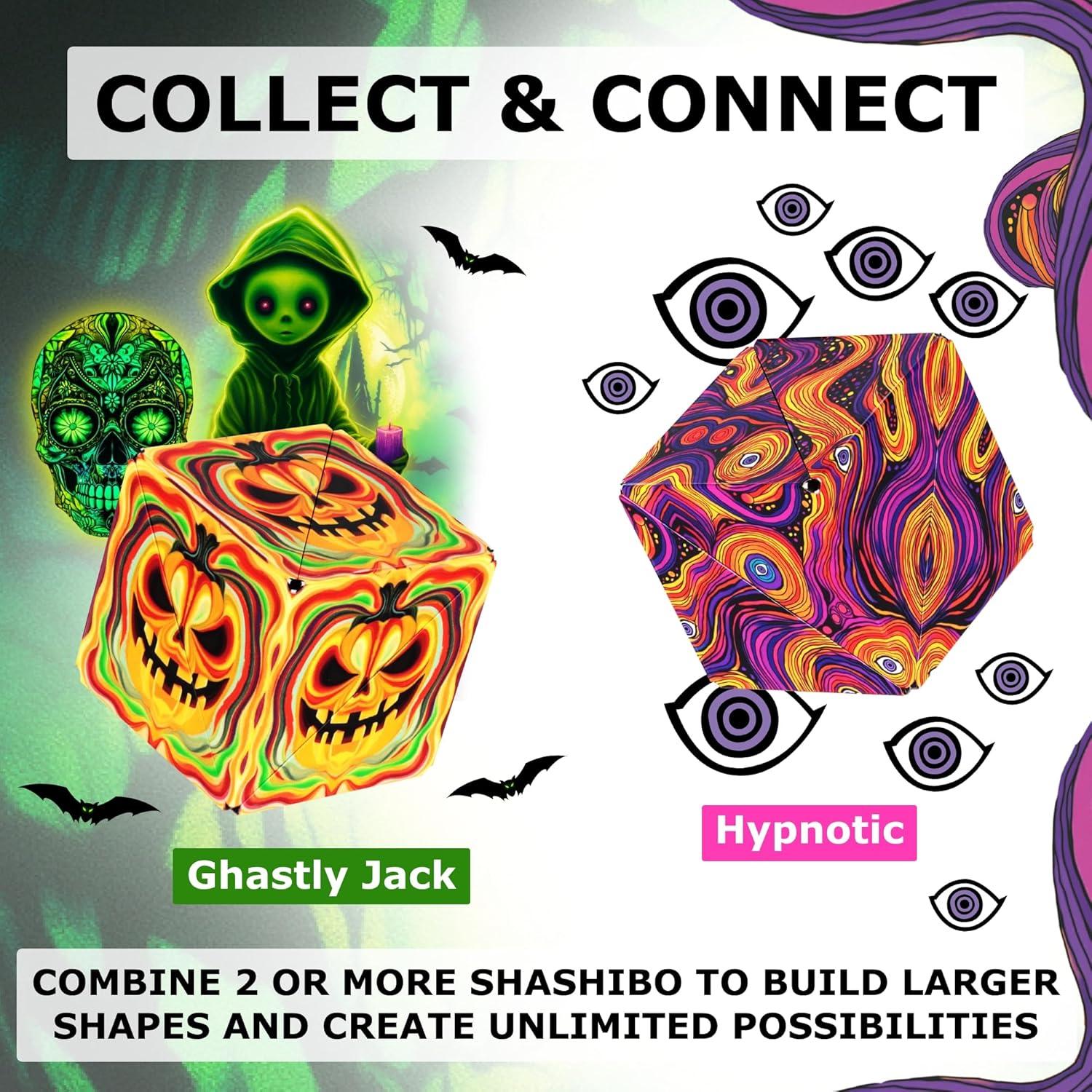 imageSHASHIBO Shape Shifting Box AwardWinning Patented Fidget Cube w 36 Rare Earth Magnets Transforms Into Over 70 Shapes Gift Box Download Fun in Motion Toys Mobile App Earth 4 PackGhastly Jack