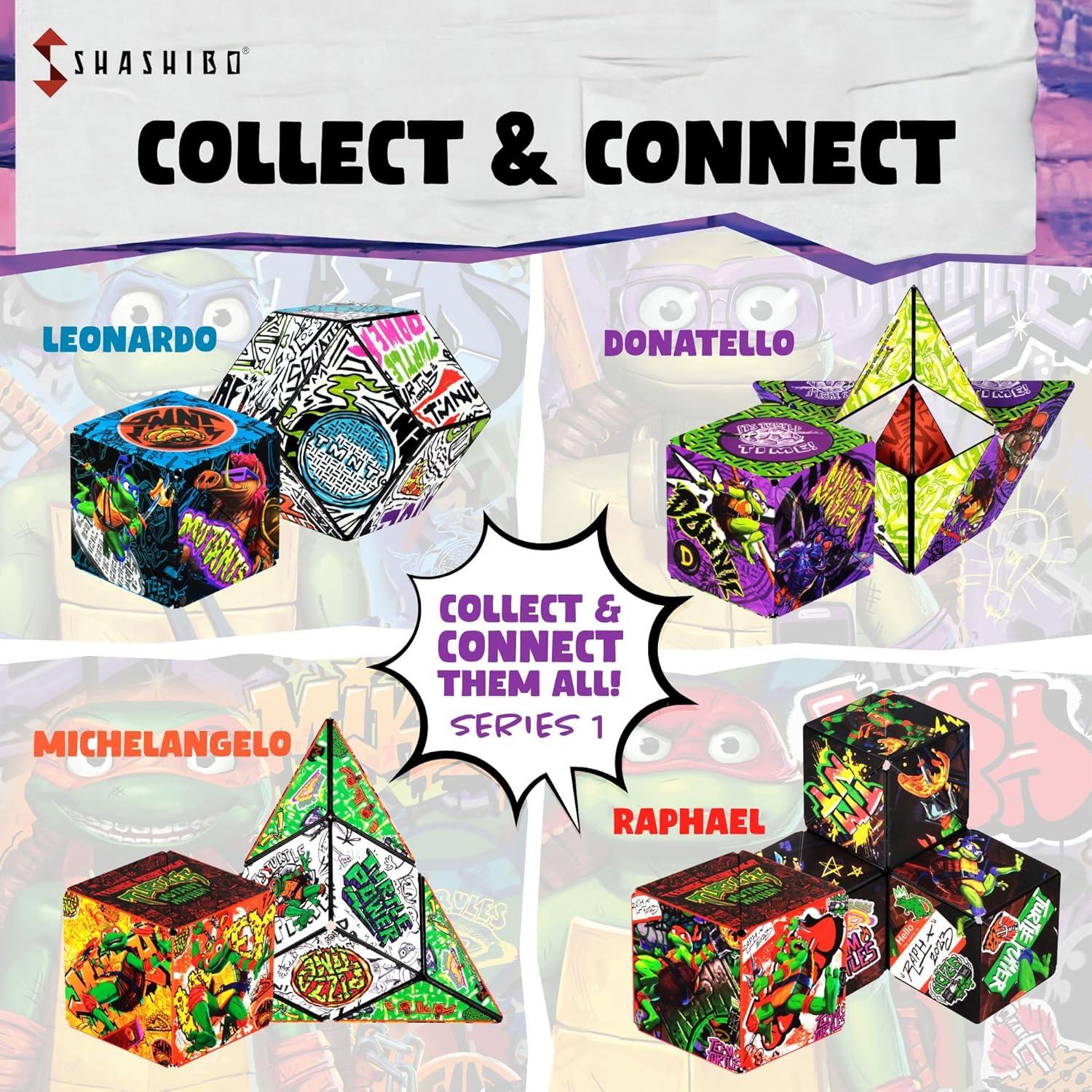imageShashibo Shape Shifting Box AwardWinning STEM Fidget Toy with Strong Magnets Fidget Cube Transforms Into 100 Shapes Christmas Stocking Stuffers Gift for Kids Teens and Adults Beach BuddiesTurtles Donnie Series 1