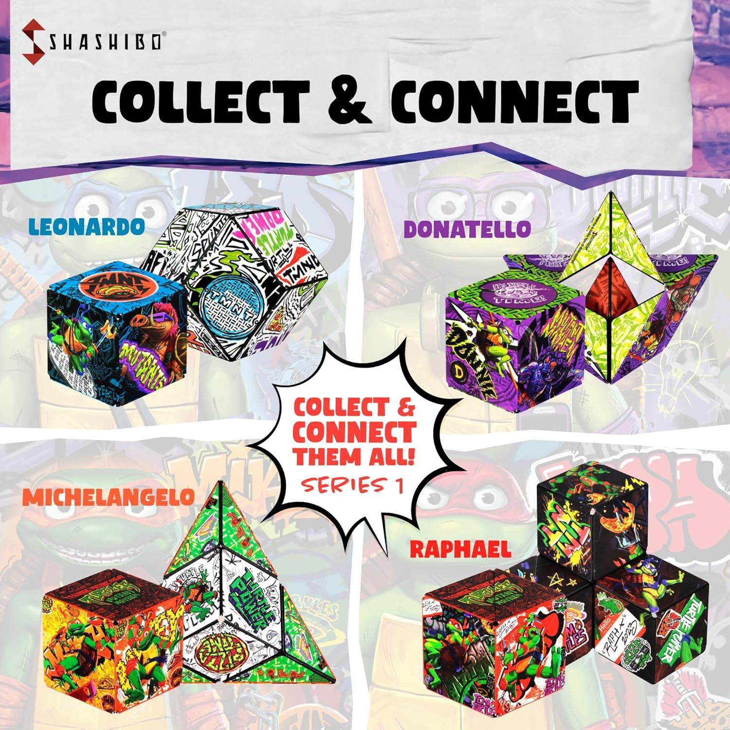 imageShashibo Shape Shifting Box AwardWinning STEM Fidget Toy with Strong Magnets Fidget Cube Transforms Into 100 Shapes Christmas Stocking Stuffers Gift for Kids Teens and Adults Beach BuddiesTurtles Raphael Series 1