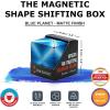 SHASHIBO Shape Shifting Box – Award-Winning, Patented Fidget Cube w/ 36 Rare Earth Magnets – Transforms Into Over 70 Shapes, Gift Box, Download Fun in Motion Toys Mobile App (Earth, 4 Pack)(Blue Planet)