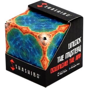 SHASHIBO Shape Shifting Box – Award-Winning, Patented Fidget Cube w/ 36 Rare Earth Magnets – Transforms Into Over 70 Shapes, Gift Box, Download Fun in Motion Toys Mobile App (Earth, 4 Pack)(Earth)