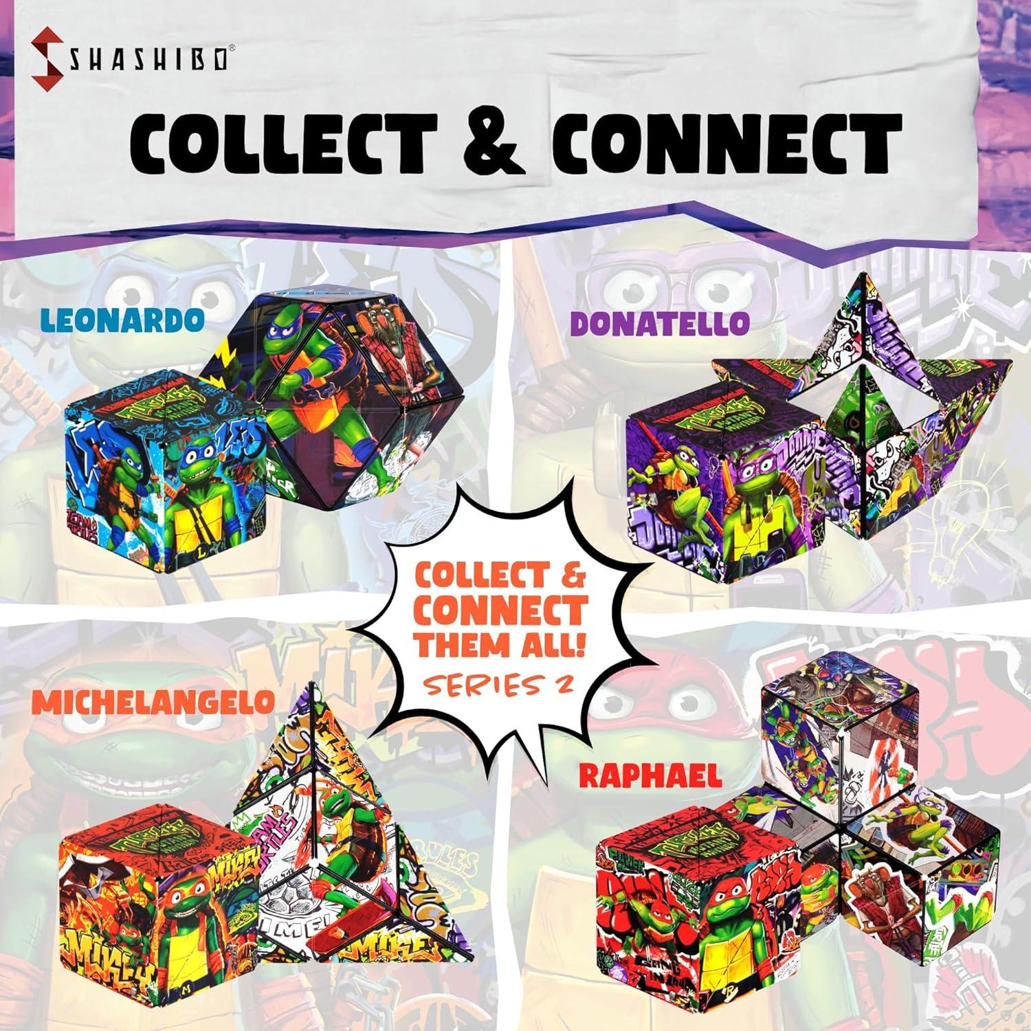 imageShashibo Shape Shifting Box AwardWinning STEM Fidget Toy with Ultra Strong Magnets Puzzle Cube Transforms Into 100 Shapes Perfect Sensory Gift for Kids Teens and Adults AirTurtles Mikey Series 2