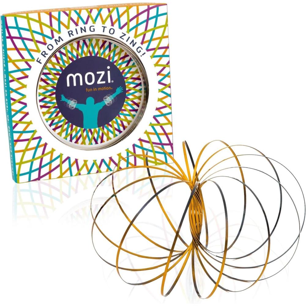 imageMozi Geometric Magic Flow Bracelet Easy to Use 3D Bracelet Spiral Toy Spinning Bracelet Spiral for Children and Adults IridescentBlack Gold
