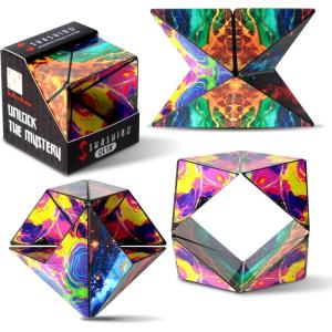 Shashibo Octa Christmas Stocking Stuffers for Kids – Shape Shifting Sensory Fidget Toy – Magnetic STEM Brain Teaser Game Gift with Endless Shape Possibilities – Pairs All Shashibo Cubes (Atlantis)(Infinity)
