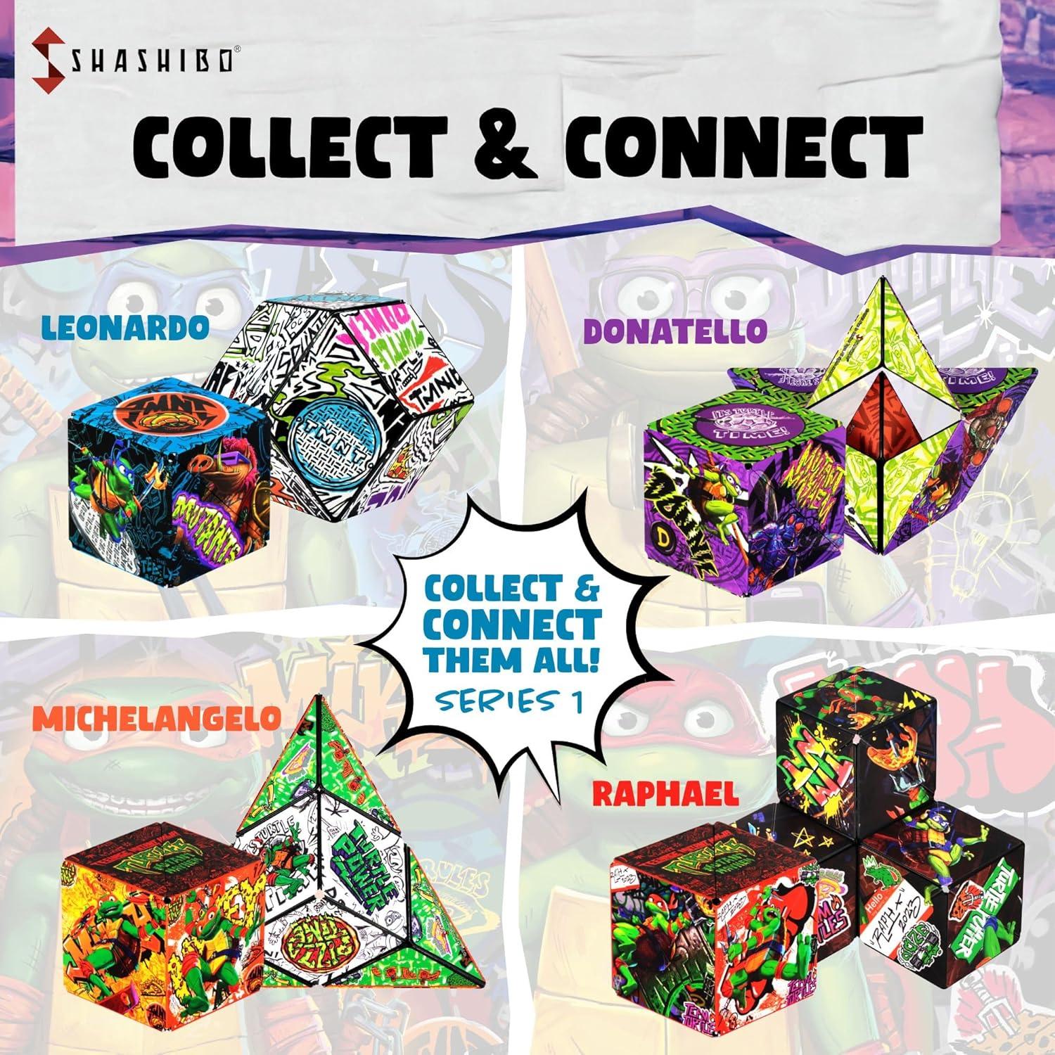 image:imageSHASHIBO Teenage Mutant Ninja Turtles Shape Shifting Box STEM Magnetic Fidget Cube That Transforms Into Over 100 Shapes Download Fun in Motion Toys Mobile App DonnieTurtles Leo Series 1