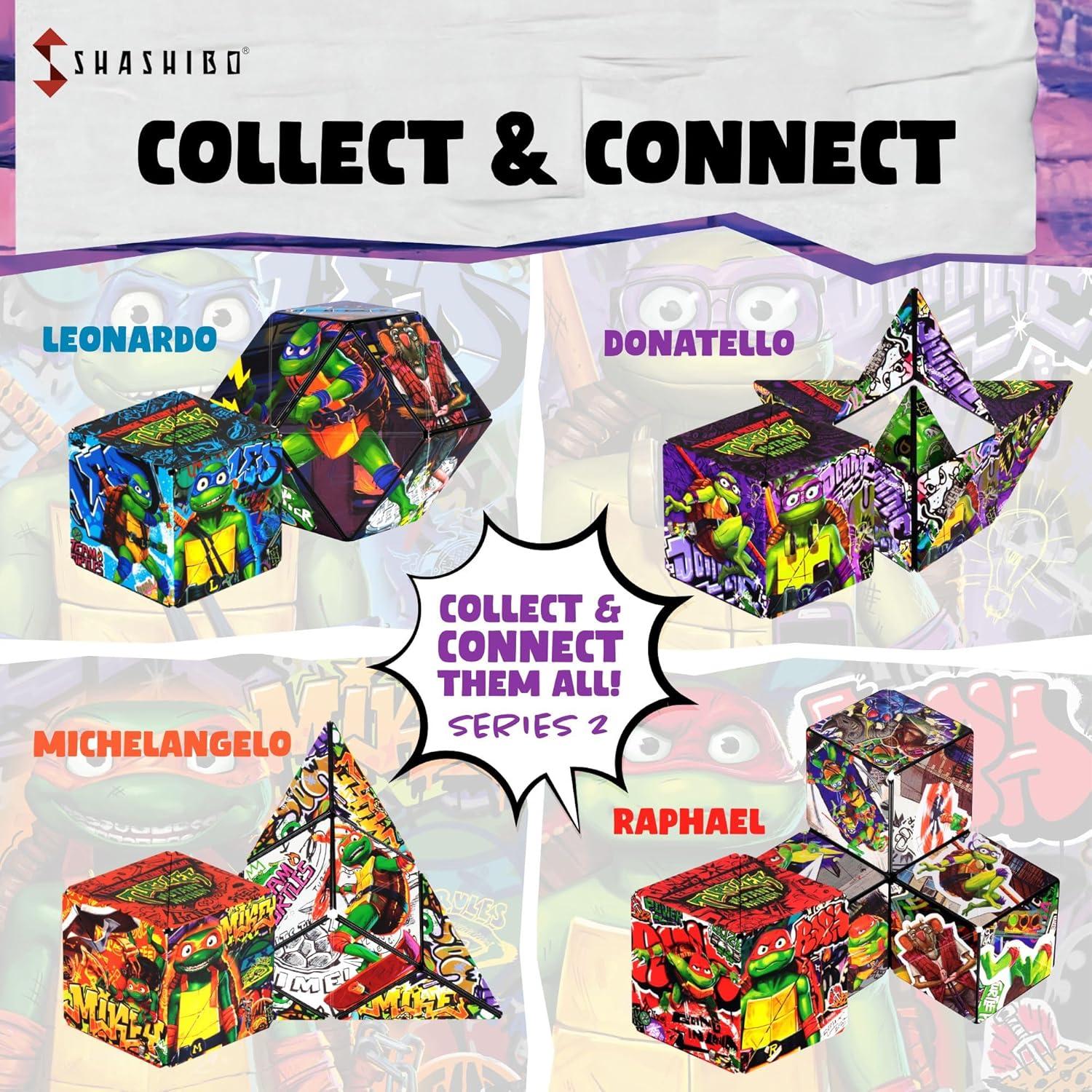 image:imageSHASHIBO Teenage Mutant Ninja Turtles Shape Shifting Box STEM Magnetic Fidget Cube That Transforms Into Over 100 Shapes Download Fun in Motion Toys Mobile App DonnieTurtles Donnie Series 2