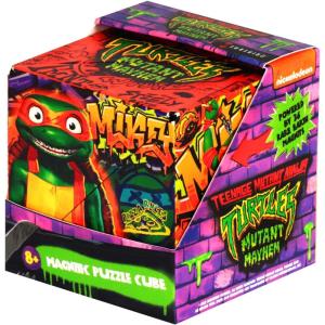 SHASHIBO Teenage Mutant Ninja Turtles Shape Shifting Box – STEM Magnetic Fidget Cube That Transforms Into Over 100 Shapes, Download Fun in Motion Toys Mobile App (Donnie)(Turtles – Mikey Series 2)